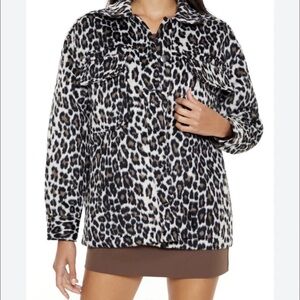 Women's New Faux Suede Leopard Print Jacket Forever 21 Size M